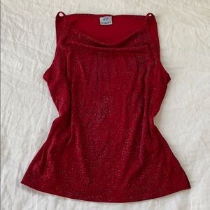 Red Glitter Tank Top
